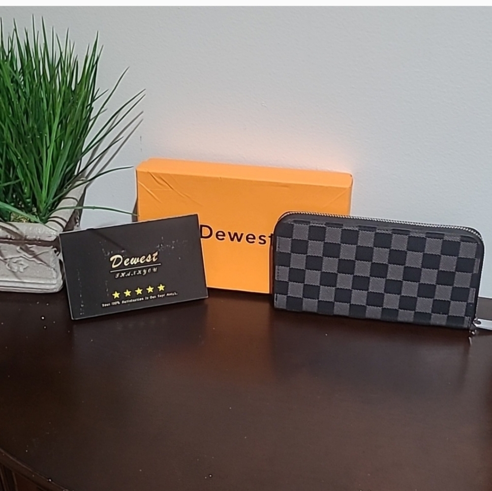Checkered Black and Gray Wallet
